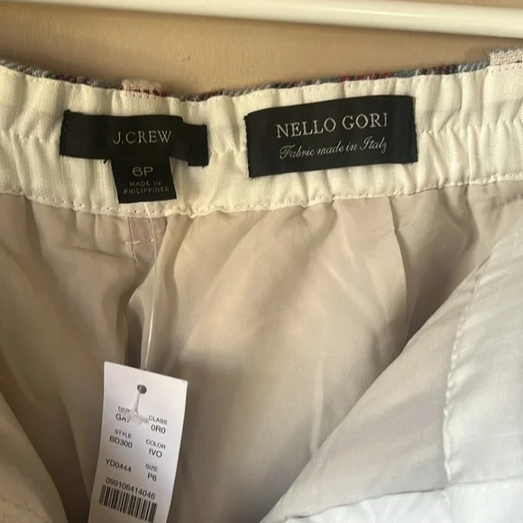 NWT J. Crew | Nello Gori Vintage Plaid Tapered Leg Wool Pant Size 6P - Picture 7 of 13